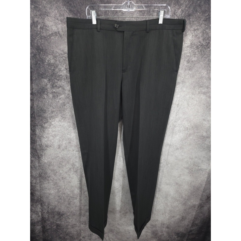 Izod Dress Pants Mens 38 X 32 Gray Straight Leg Trousers Golf Performance Cuffed